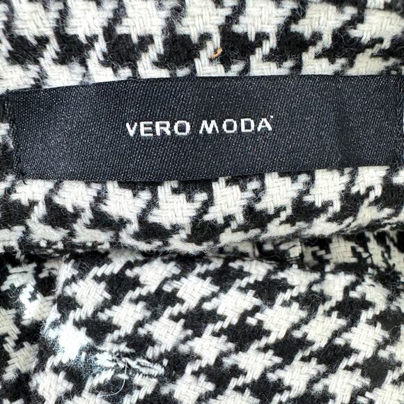 Vero Moda Womens Harper High Rise Skirt Size 2 Mini Straight Houndstooth Black - Picture 5 of 10